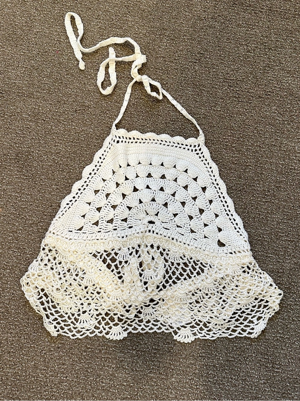 Urban Outfitters Cream Crochet Halter Top